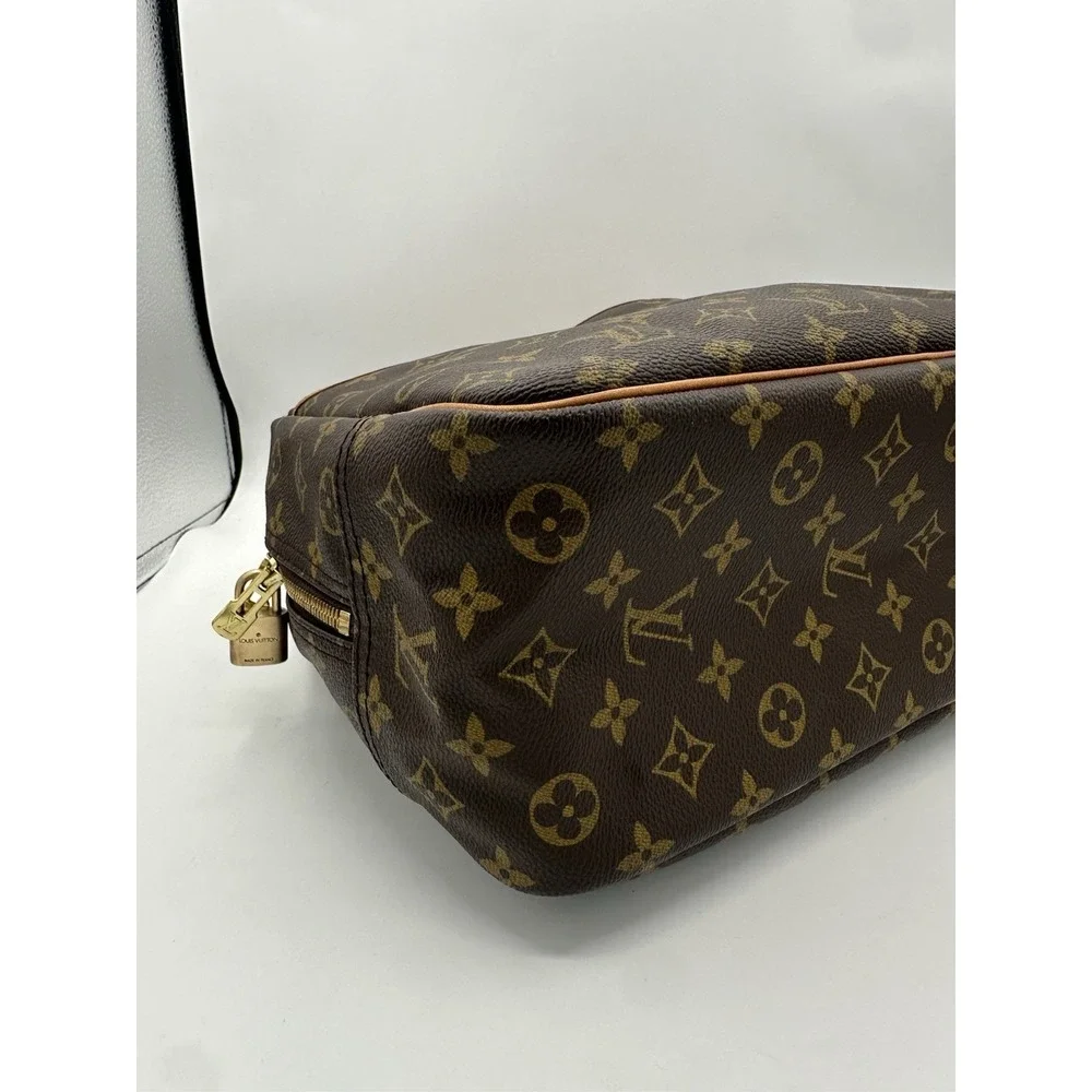 Louis Vuitton Monogram Deauville Handbag Brown With Bachata Leather